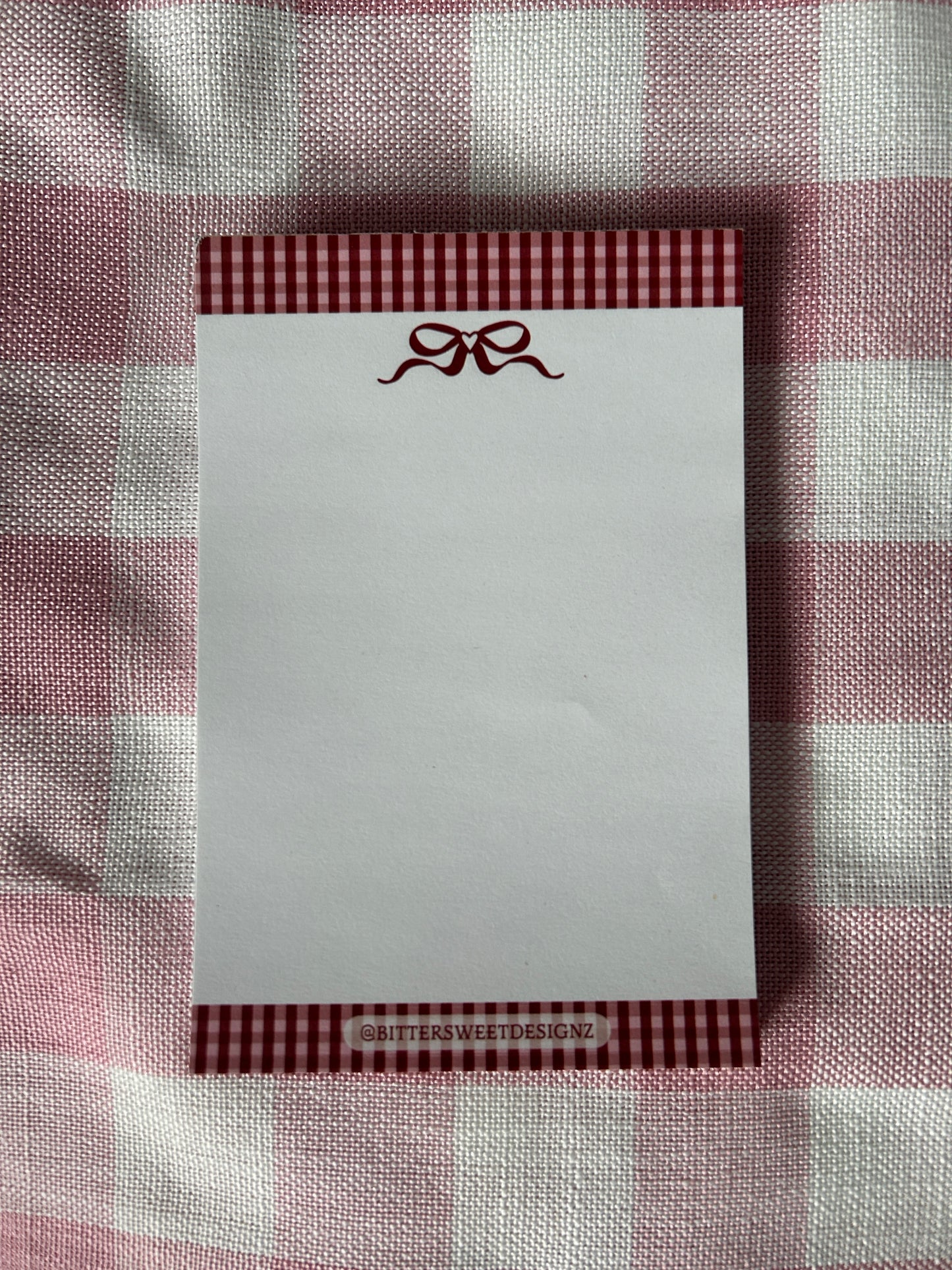 Gingham Blank Memopad